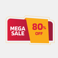 Mega Sale Offer Tag Fully Editable Vector or EPS