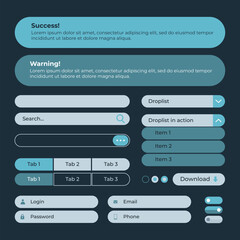 Flat design ui kit collection