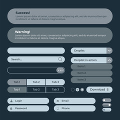 Flat design ui kit collection