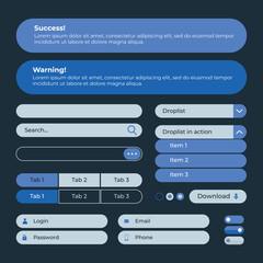 Flat design ui kit collection