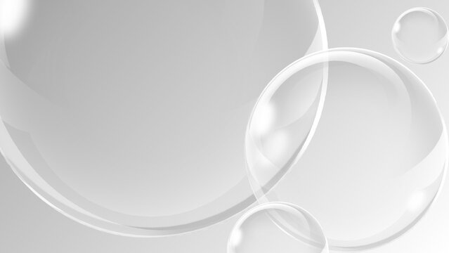 black and white background abstract. Stacked transparent bubble shape.
