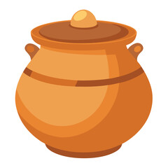 Illustration of Clay pot isolated on white