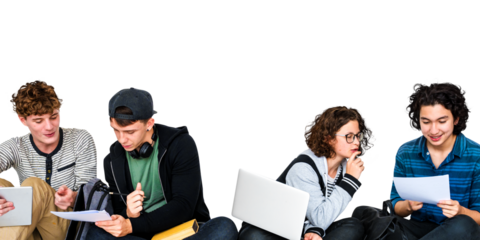 Diverse teenagers png element, transparent background