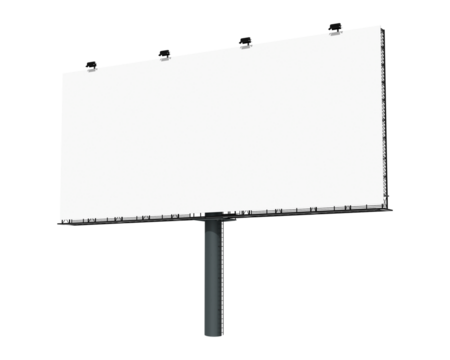 3D billboard sign png, blank advertisement on transparent background