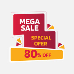 Mega Sale Offer Tag Fully Editable Vector or EPS