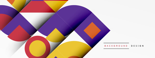 Geometric design abstract background - circles squares