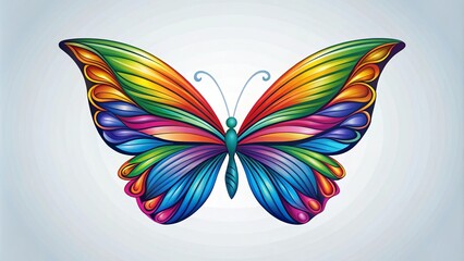 Naklejka premium A vibrant logo that embodies creativity and freedom, this abstract butterfly design is sure to captivate audiences and