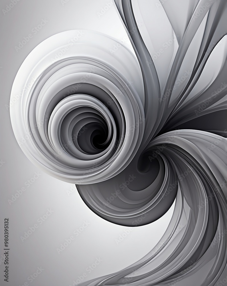 Poster Subtle smoke swirl with gray to translucent gradient