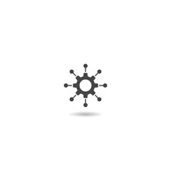 Hub network connection sign icon with shadow