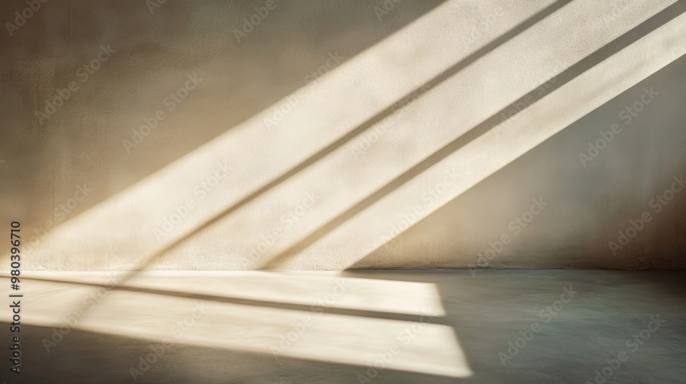 Poster soft light gently transitions across a plain wall, creating subtle shadows that emphasize texture an