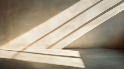 Soft light gently transitions across a plain wall, creating subtle shadows that emphasize texture and warm tones in an inviting indoor environment