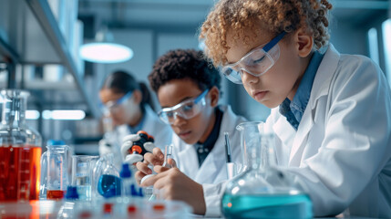 Fototapeta premium Young Scientist Working in a Laboratory