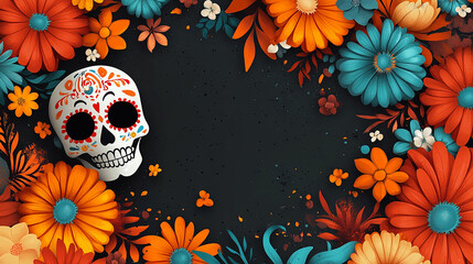 Gradient dia de muertos celebration background