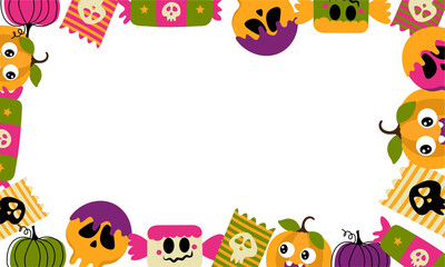Halloween Candy Frame Background