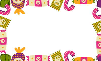 Halloween Candy Frame Background