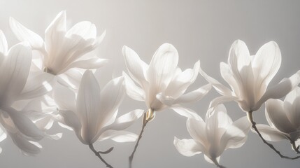 White Magnolias in Soft Sunlight