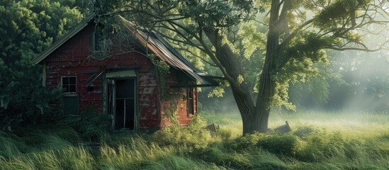Neglected House Under The Tree