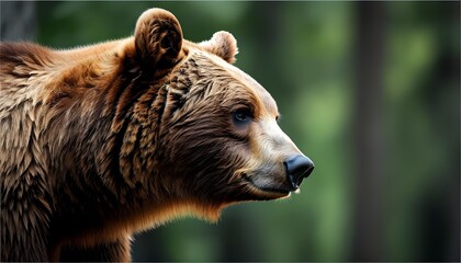 Majestic Eurasian Brown Bear Amidst Lush Forest Environment