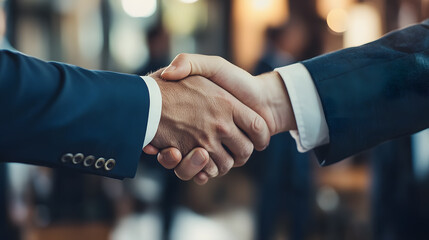 Closeup of handshake of business partners