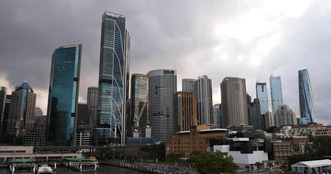 Museum of Contemporary Art Australia, Sydney. Exterior of the new MCA Mordant Wing,on Circular Quay West. Sydney central business district buildings