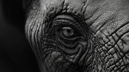 A Close-up of an Elephant's Eye and Wrinkled Skin