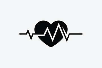 Heartbeat Icon Isolated on White Background  Vector Illustration