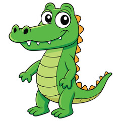 Fototapeta premium Vector illustration of a green crocodile smiley face isolated on white background