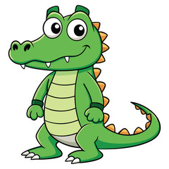Fototapeta premium Vector illustration of a green crocodile smiley face isolated on white background
