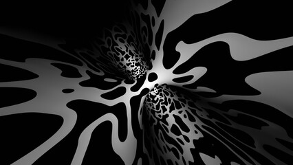 Abstract 3d white and black pattern with shadows illustration background.