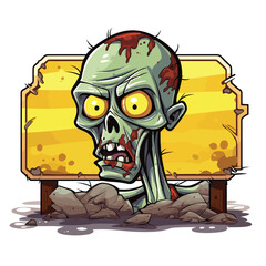 Zombie with Head in a Yellow Box