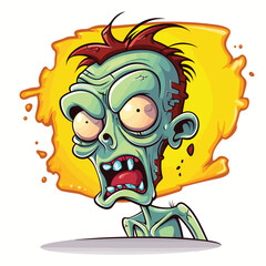 Angry Zombie Character with Yellow Hair