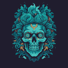 Vector Crazy Head T-shirt Design Illustration
