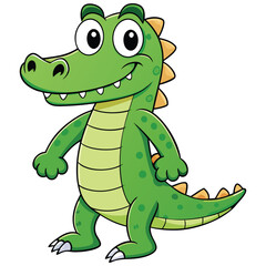 Obraz premium Vector illustration of a green crocodile smiley face isolated on white background