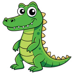 Fototapeta premium Vector illustration of a green crocodile smiley face isolated on white background