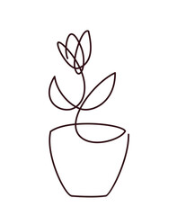 The one line symbol of a stylized flower.
