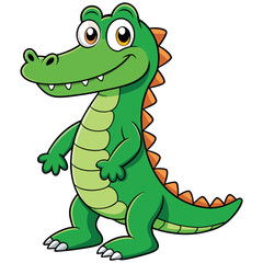 Fototapeta premium Vector illustration of a green crocodile smiley face isolated on white background
