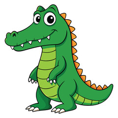 Fototapeta premium Vector illustration of a green crocodile smiley face isolated on white background