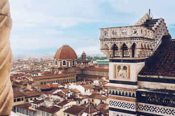Obraz premium Aerial View to the Medici Chapel, a landmark in Florence, Tuscany, Italy.