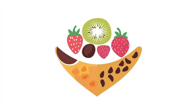 crepe with fruit, colorful, flat design clip art preview