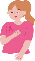breast cancer survivor women character illustration