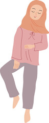 breast cancer survivor women character illustration