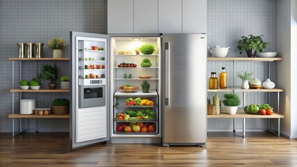 This compact single-door refrigerator boasts compressor technology for rapid cooling, ideal for domestic kitchens, and