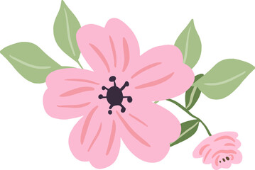 Cute pastel floral bouquet arrangements illustration