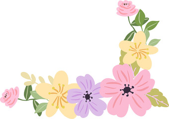 Cute pastel floral bouquet arrangements illustration