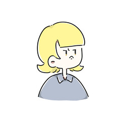 怒っている女性 ②