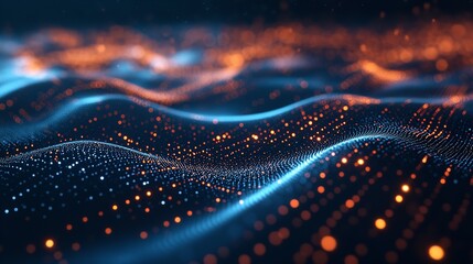 Abstract golden lights on black background.