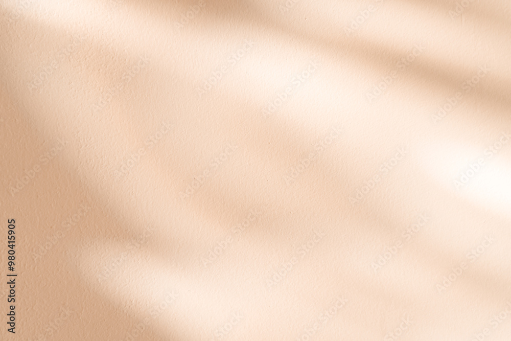 Poster autumn background for product present,fall studio podium display with shadow leaves on orange wall c