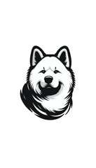 日本の秋田犬のモノトーン画像。忠誠心が強く、守護犬として優秀。