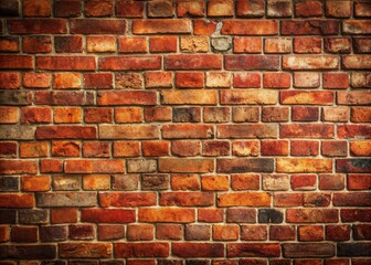 Obraz premium Rustic red brick wall texture with aged charm, subtle cracks, and rich earthy tones, providing a classic background with ample empty space for text overlay.