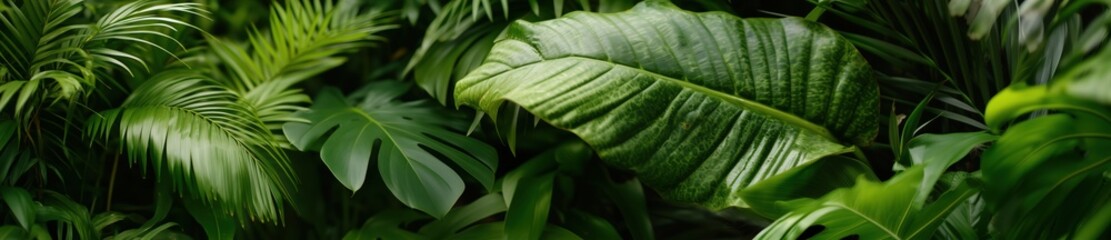 Lush tropical jungle foliage for nature, wilderness, and botanical themes